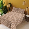 thumbnail image 2 of Ambesonne Contemporary Fitted & Flat Sheet with Sham 3 Pcs Set, Abstract Modern Leafy, Twin, Marigold and Multicolor, 2 of 5