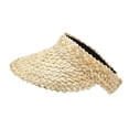 thumbnail image 3 of SikaFu Women Handmade Raffia Straw Hat Sun Visor Hat Sunscreen Lady Holiday Beach UV Protection Topless Stab Fashion Panama Hat, 3 of 6