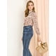 thumbnail image 4 of Allegra K Blusa De Encaje Floral Con Cuello Alto Manga Larga Top Para Mujer Beige XS, 4 of 6