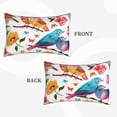 thumbnail image 4 of Naloa Flowers Birds And Butterflies Pillowcase, Throw Pillowcase, Wrinkle-Free, Stain-Resistant with Hidden Zipper for Bedroom Sofa - 16"x24", 4 of 9