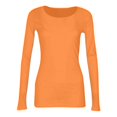 thumbnail image 3 of Fonma Going Out Tops for Women Fall Long Sleeve Lightweight Tops Ribbed Crew Neck Shirts Winter Trendy Travel Clothes Orange XL, 3 of 5