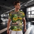 thumbnail image 3 of Wukai Vintage Wooden Bucket Print Men's Short-Sleeved Mesh T-Shirt,Quick-Dry Short Sleeve Workout T-Shirt-XX-Large, 3 of 8