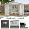 thumbnail image 5 of Aoxun 9.6’x 7.8’ Outdoor Storage Shed, Metal Garden Tool Shed with Lockable Door, Galvanized Steel Shed for Backyard, Lawn and Patio, Gray, 5 of 7