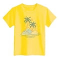thumbnail image 1 of FAOWME T-Shirt Décontracté Imprimé le pour Garçons et Filles Col Rond Mode Enfants Confort Quotidien Plage Jaune 6-7 Ans, 1 of 4