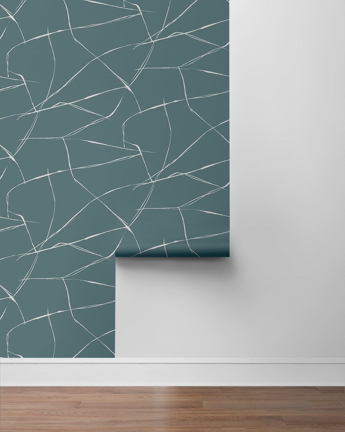 NextWall Blue Dusk Inkwork Abstract Peel and Stick Wallpaper