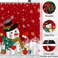 thumbnail image 6 of Christmas Shower Curtain, Red Winter Xmas Tree Snowman Merry Christmas Shower Curtains for Bathroom Decor Washable Durable Fabric Holiday New Year Shower Curtain with Hooks 72x72 Inch, 6 of 6
