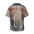 thumbnail image 2 of Sigee Elephant in Smoke Print Men's Shirts Casual Button Down Short Sleeve Summer Beach Shirt Hawaiian Vacation Shirts Tee Shirt-Small, 2 of 7