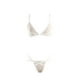 thumbnail image 1 of VISgogo - Conjunto de dos piezas de lencería para mujer, sujetador de vendaje de hilo de malla de color sólido a la moda y bragas de cintura baja VISgogo moda, 1 of 4