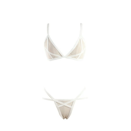 

Kiapeise Women’s Sexy Bandage Bra and Panty Lingerie Set