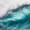 Big Blue Ocean Wave, variant on Elephant Stock Violent Blue Wave Wall Art - Horizontal Multi Panel Canvas - Living Room Wall Decor - Beach Multi Panel - Gray And Teal Decor - 24" x 14"