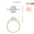 thumbnail image 4 of ANGARA Natural Rectangular Cushion 1.2 ct Aquamarine Halo Engagement Ring in 14K Rose Gold for Women (Size-8x6mm) | March Birthstone, Anniversary, Jewelry Gift for Women | Natural Aquamarine Ring, 4 of 8