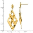 thumbnail image 2 of 14k Gold Polished and Brushed Post Dangle Chandelier Earrings 43.75mm long Dangle Earring for Women, 2 of 2