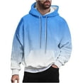 thumbnail image 2 of Sudadera con capucha para hombre, estilo casual, con cuello redondo, estampado, manga larga, blusa de poliéster, 2 of 6