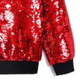 thumbnail image 5 of Xdegoge Boys Girls Sparkly Sequin Jacket Long Sleeve Zipper Bomber Outerwear Shiny Glitter Party Ribbed Collar Cuffs Dance Performance Holiday Casual Coat, 5 of 5