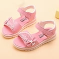 thumbnail image 3 of adviicd Girls Shoes Salt Water Sandals For Girls Children Shoes Spring And Autumn Rhinestone Soft Bottom Baby Shoes Bowknot Small Leather Shoes Pink 39, 3 of 5