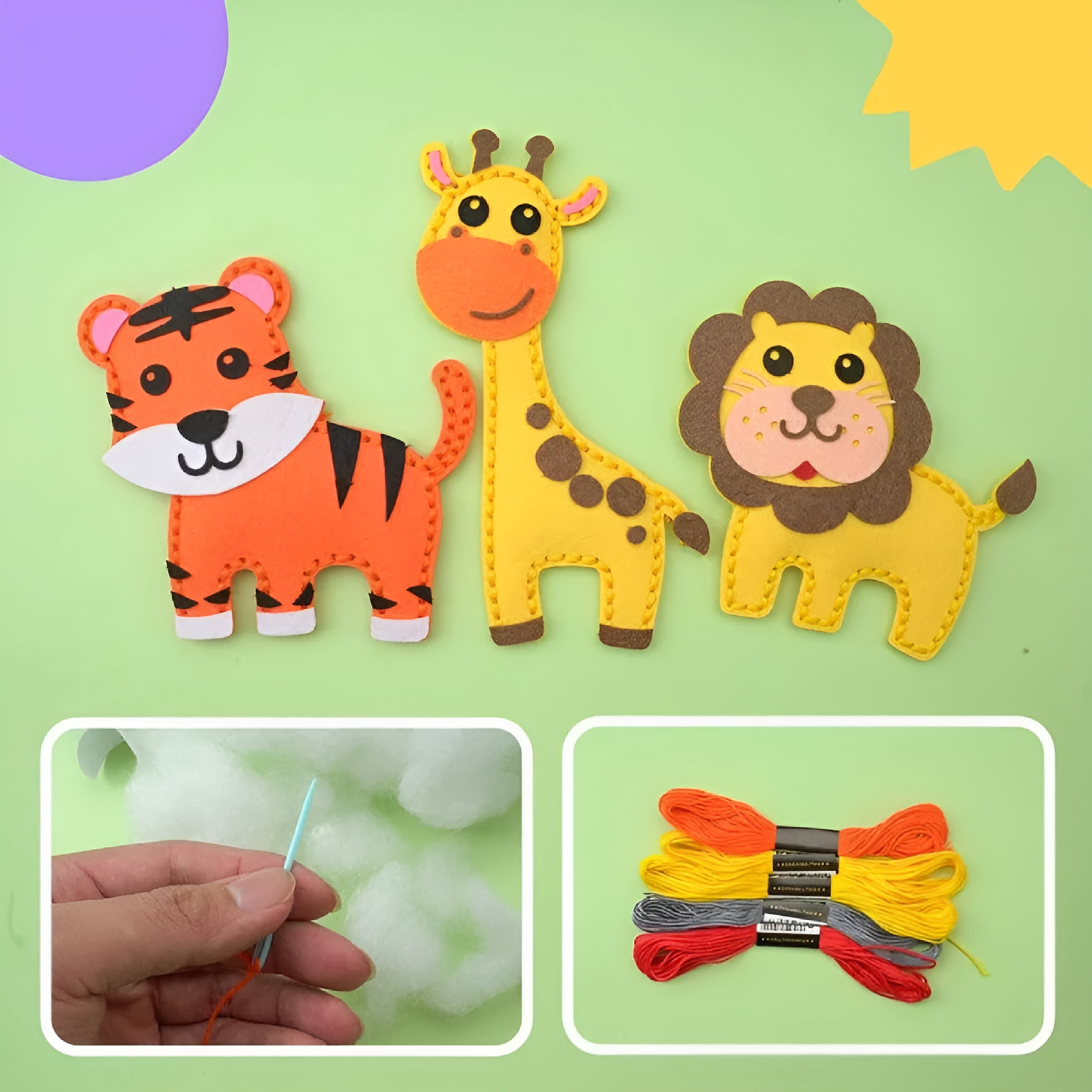 TUWAFE 2026 New Deedlite Twiggle Stuff Sewing Kit,Felt Sewing Kit for Kids Age 6-12,Felt Craft for Beginner Sewing Kits,Includes 14 Stuffed Animals