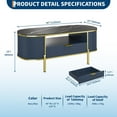 thumbnail image 3 of Modern Accent Oval Coffee Table with Extra Storage, Luxury Coffee Table with Drawer and Faux Marble Top, Fluted Center Table with Curved Profile Design for Living Room, Bedroom, 3 of 7