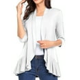 thumbnail image 1 of Txlixc Chaqueta de cardigan para mujeres, 3 / 4 mangas chaqueta de chaqueta delgada con pliegues casuales Txlixc moda, 1 of 3