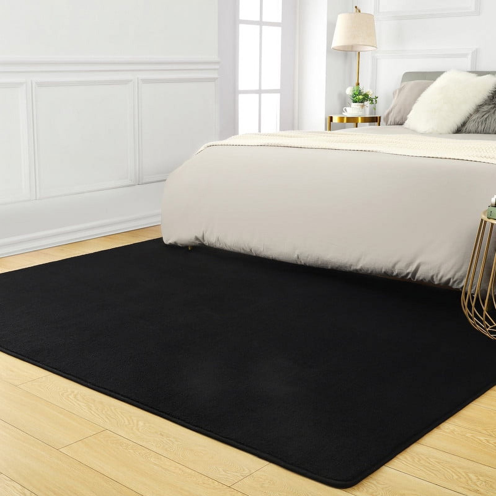 Lochas Soft Modern Area Rug Boho Rugs for Bedroom Living Room Nursery Modern Home Decor Low Pile Carpet,5'x8',Balck