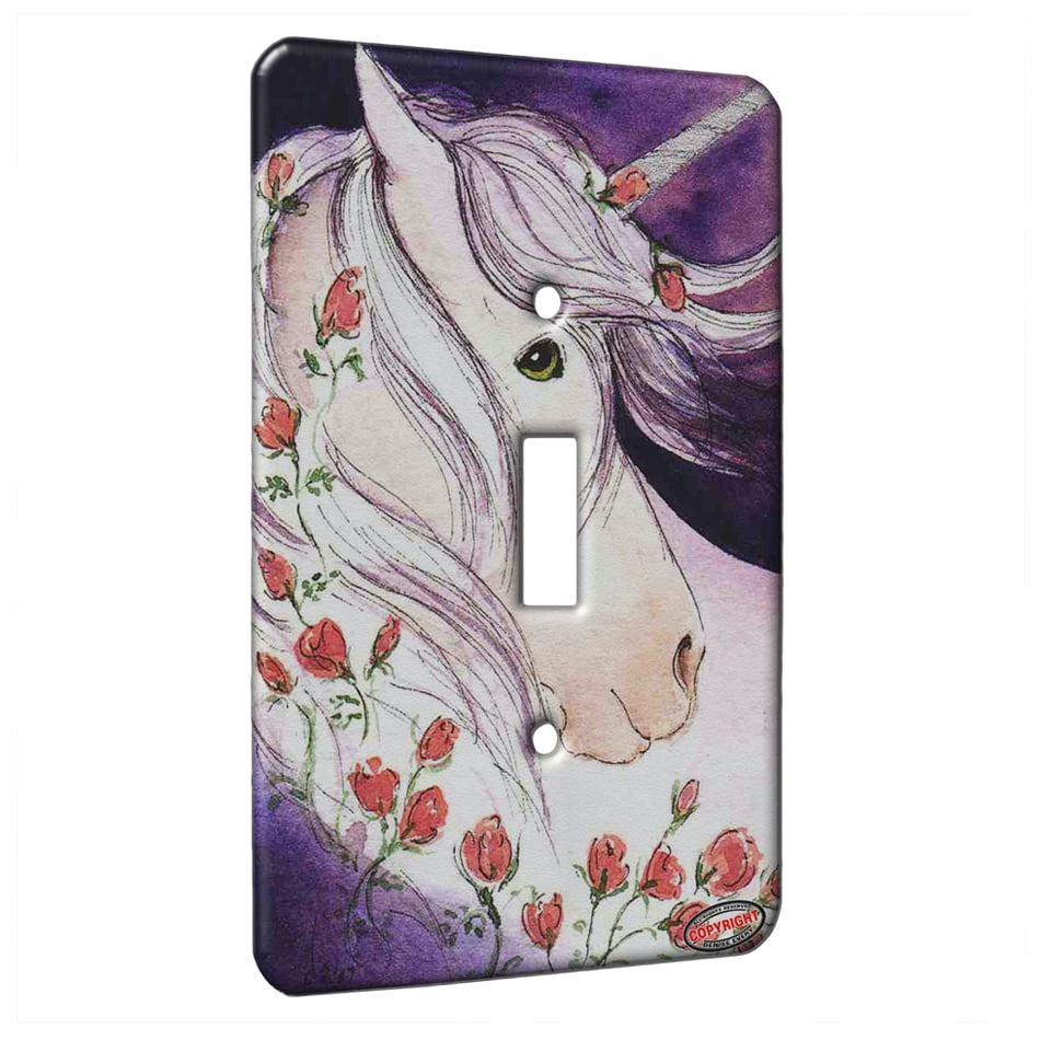 Single Outlet Wall Plate/Panel Plate/Cover 1-Gang Device Receptacle Wallplate Flamingo Bird Pink Art Wildlife Pattern Light Panel Cover 