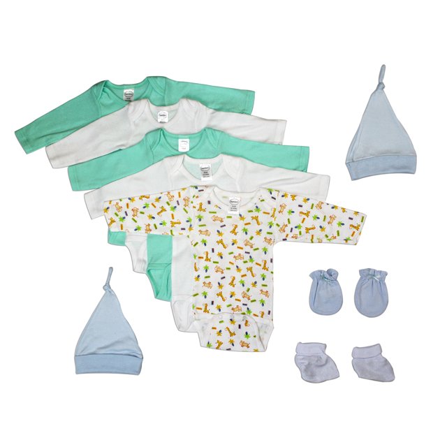 Bambini Ensemble Layette 9 Pcs pour Nouveau-Né Garçon, Cadeau de Shower de Bébé