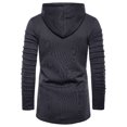 thumbnail image 3 of Awdenio Pull à Capuche Long Plissé Uni pour Hommes, Cardigan Décontracté, 3 of 3