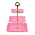 thumbnail image 1 of DOLITY Cupcake Stand 3 Tiers Serving Tray Decor Candy Display Plate Dessert Stand Cookie Tray Rack for Birthday Thanksgiving Pink, 1 of 9