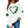 thumbnail image 1 of Besolor Chandail en Molleton pour Femmes St Patricks Day Trèfle Imprimé Manches Longues Pull Décontracté Col Rond Graphique, 1 of 5