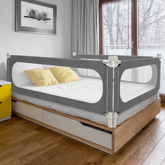 Haelhorneger Bed Rails for Toddlers, Baby Bed Rail Guard Foldable Toddler Bed Rail (Gray, 1.1m Sizes)