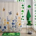 thumbnail image 5 of Shower Curtain, Colorful Lavender Daisy on Linen Waterproof Shower Curtain Set with Hooks for Bathroom Showers,Stalls and Bathtubs,72x72In Summer Flower Butterfly, 5 of 9