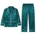 thumbnail image 4 of Harpily Christmas Family Pajamas Matching Sets Long Sleeve Button Down Shirts Soft Satin Sleepwear for Family Holiday Nightwear, 4 of 6