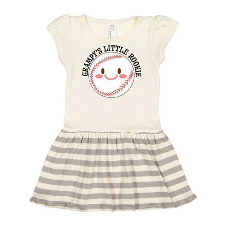 

Inktastic Grampy s Little Rookie- baseball Gift Toddler Girl Dress