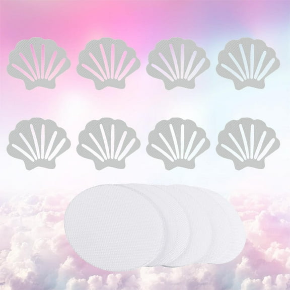 MLINS 22pcs Bathroom Anti-slip Stickers Adhesive Washroom Flooring Bathtub Non-slip Safety Adhesive Strips (Shell Shape for 12pcs Round for 10pcs)