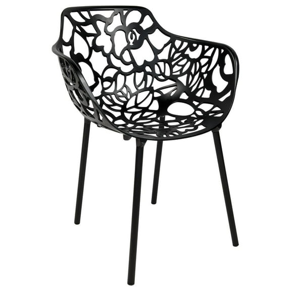 Modern Aluminum Accent Chair - Stylish Outdoor Patio Furniture, Stackable & Durable Design