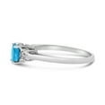 thumbnail image 4 of 10k White Gold Oval Blue Topaz And Diamond Ring, 4 of 5
