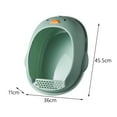 thumbnail image 5 of Cat es Indoor Cats Pet Litter Tray Cat Bedpan for Cats Below 7.5kg Green, 5 of 8