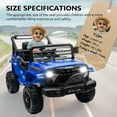 thumbnail image 3 of Arnahaishe 12V Kids Electric Vehicles for Kids, Battery Powered Ride on Car Toys for Boys Girls w/ Remote Control, Four-wheel Suspension, USB, Bluetooth, Power Display, Lights, Blue, 3 of 7