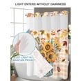 thumbnail image 4 of No Hook Cloth Fabric Shower Curtain with Snap in Liner, Sunflower Waterproof Shower Curtains Set with See Through Top Window, Orange Plaid Farmhouse Leaves Watercolor Bath Curtains Shower 36"x78", 4 of 6