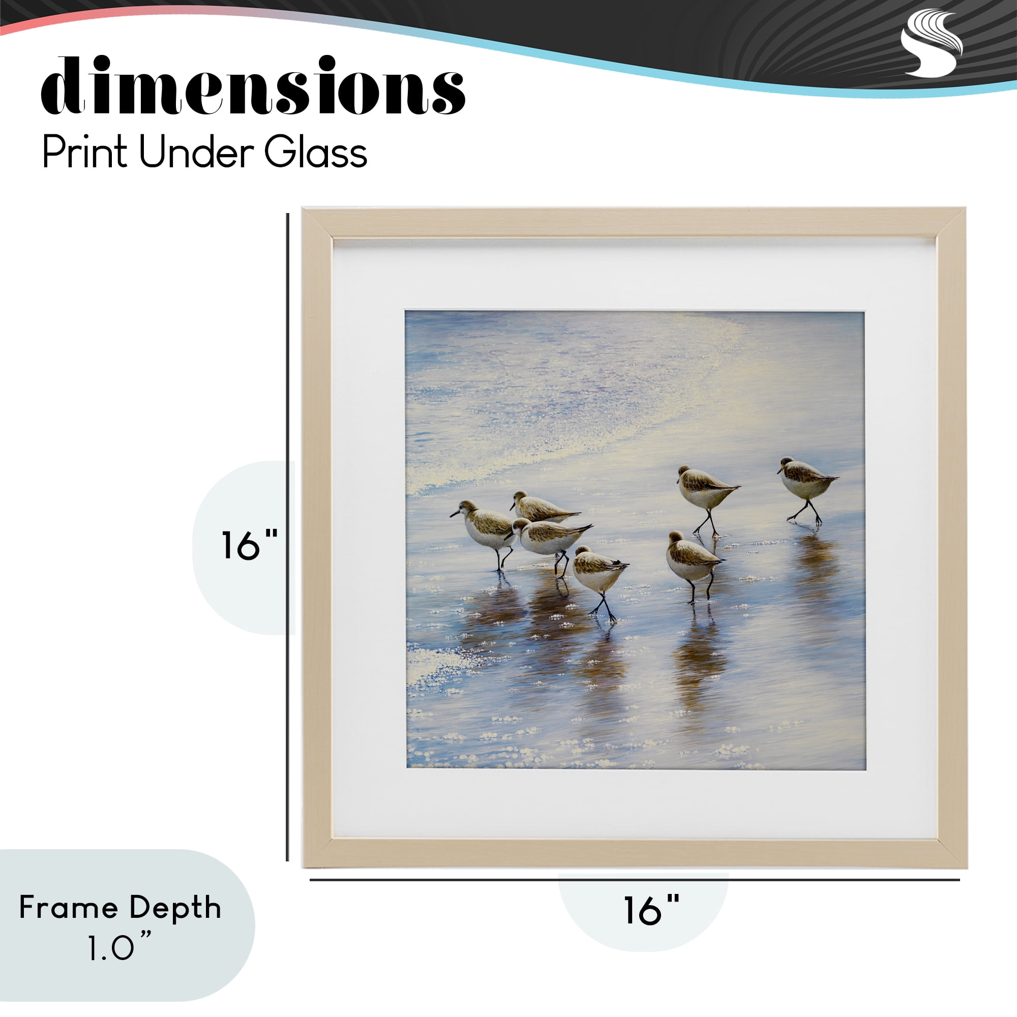 Stupell Industries Sand Dancers on Shore Birch Framed Print Under Glass, design by Bruce Nawrocke