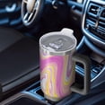 thumbnail image 6 of 40oz Tumbler with Handle and Straw, Vacuum Insulated Stainless Steel Travel Mug, Fits Car Cup Holder, Liquid & Marble Print, 6 of 6