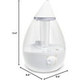 thumbnail image 2 of White Teardrop Ultrasonic Cool Mist Humidifier, 1 Gallon Auto Shut-Off for Large Room, Baby Nursery, Bedroom Office, Clear & White, 2 of 5