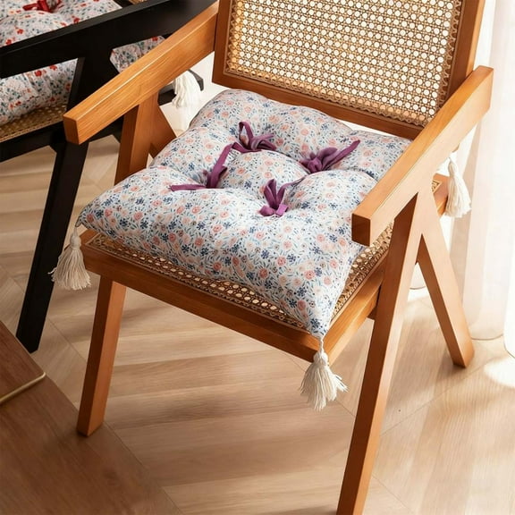 Feltree Christmas Bowknot Chair Cushion 17.71x17.71 Inch Polyester Seat Pad for Dining and Living Room, Comfortable and Elegant Home Decor