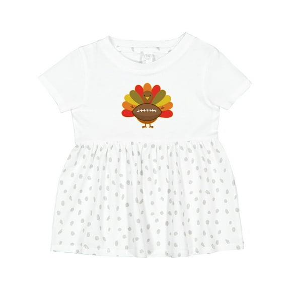 Inktastic Thanksgiving Day Turkey Football Fan Girls Baby Dress