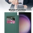 thumbnail image 5 of Dteck Leather Wallet Case for Samsung Galaxy S24 Ultra with Card Holder RFID Blocking Compatible with Magsafe TPU Transparent Back Shockproof Protective Phone Case for Galaxy S24 Ultra,Darkgreen, 5 of 8