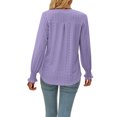 thumbnail image 6 of Aunavey Women's Long Sleeve Hollow Ruffle Sleeve T Shirt Eyelet Dressy Casual V Neck Tunic Tops Blouse, 6 of 7