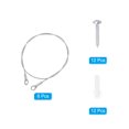thumbnail image 3 of Stainless Steel Lanyard Cable with Eyelets 0.06" x 20" 1.5mm x 50cm Lock Security Wire Rope with Screws, 6 Pack, 3 of 6