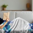 thumbnail image 3 of Abstract Soft Flannel Fleece Throw Blanket, Modern Geometrical Circled Pattern Plain Background Artwork, Cozy Plush for Indoor and Outdoor Use, 60" x 80", Dark Blue White and Blue, by Ambesonne, 3 of 5
