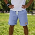 thumbnail image 4 of ZToonmas Men's Elastic Waist Casual Shorts Drawstring Loose Fit 5-Inch Shorts Solid Color Beach Shorts with Pockets, 4 of 9