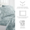thumbnail image 6 of Noble Linens 4 Piece Pattern Microfiber Bed Sheets Set, Distressed Willow Light Blue, Full, 6 of 11