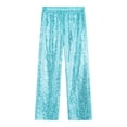 thumbnail image 5 of vastwit Kids Girls Sequin Hip-hop Jazz Dance Pants Elastic Loose Trousers Party Show Costume 2024 Light Blue 14, 5 of 7